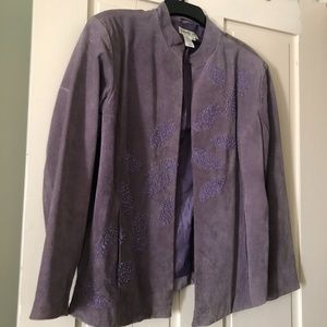 Lavender Leather (Suede) Jacket with Beading
